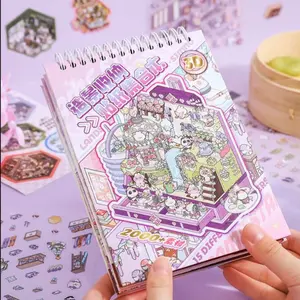 Easter Gift for Her 15-in-1 Miniature Scene Gift DIY Sticker Book DIY 3D Sticker Scene Sticker, Cute Cartoon Creative Sticker, Make Your Own House Sticker for Scrapbooking & Journal Making