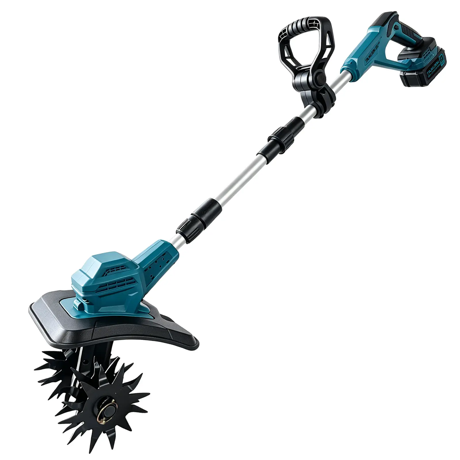 Cordless Tiller Cultivator, Battery Powered Rototiller, Electric Garden Cultivator, 20V Mini Tiller with 4.0Ah Battery & Charger, 12 Steel Tines, 8-Inch Tilling Width, Battery Capacity Display for Lawn, Soil, Garden Digging