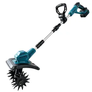 Cordless Tiller Cultivator, Battery Powered Rototiller, Electric Garden Cultivator, 20V Mini Tiller with 4.0Ah Battery & Charger, 12 Steel Tines, 8-Inch Tilling Width, Battery Capacity Display for Lawn, Soil, Garden Digging