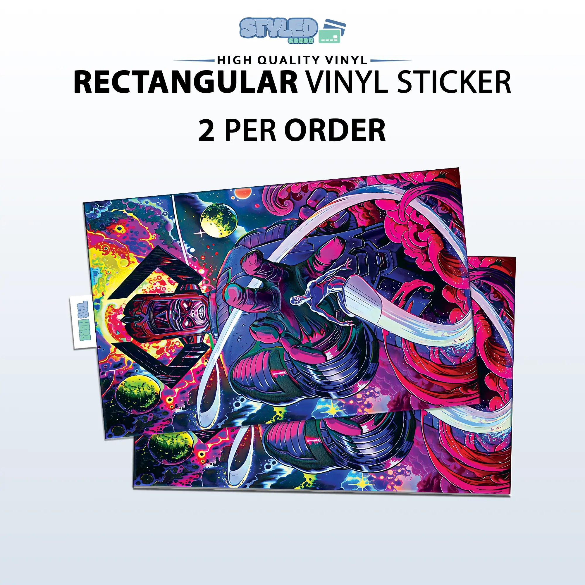 silver surfer embossed rectangle vinyl sticker stivker high quality ...