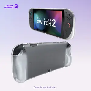 JSAUX Protective Case Designed for Nintendo Switch 2 2025, Portable Clear Cover Compatible for Switch 2 Case and JoyCon Controller, Accessories with Shock-Absorption and Slim Skin Shell-Clear