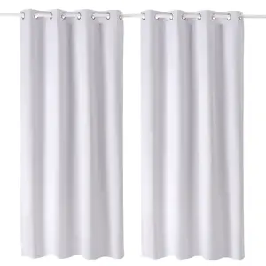 VEVOR Blackout Curtains,  84 Inch Length 2 Panels Set, 52 Inch Wide Each, Thermal Insulated 100% Blackout Light Blocking Drapes, 3-Layer, with Grommets, Curtains for Bedroom Living Room Window, White