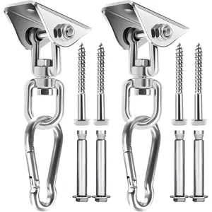 2 Packs Swing Hanger 304 Stainless Steel 1763lbs Capacity Heavy Duty Swing Hardware Set Ceiling Mount Swivel Swing Hook for Hammock Chair, Swing Hanger, Punching Bag,Yoga Outdoor and Indoor