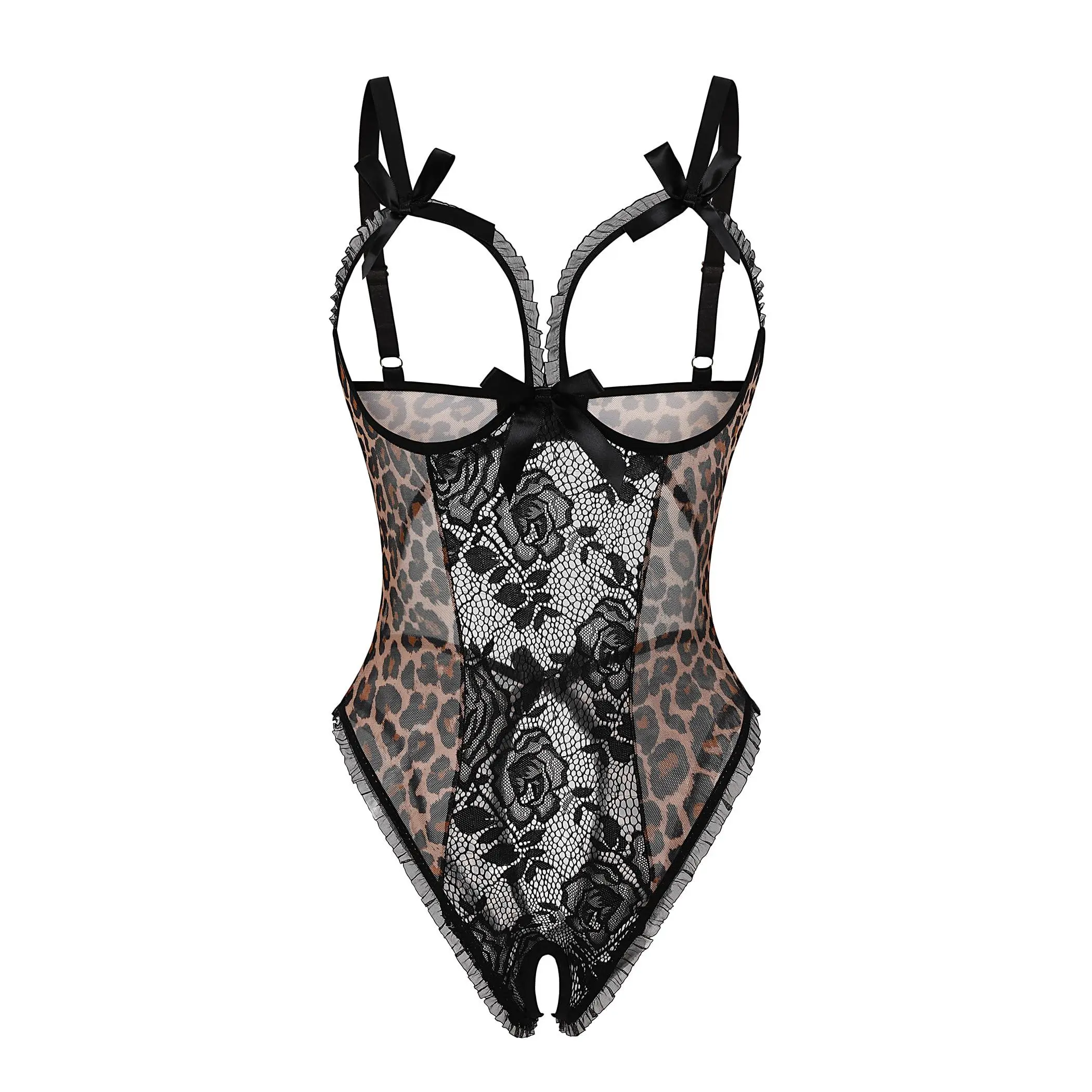 Women One Piece Lingerie Lace Babydoll Mini Bodysuit