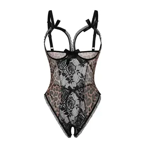 Women One Piece Lingerie Lace Babydoll Mini Bodysuit