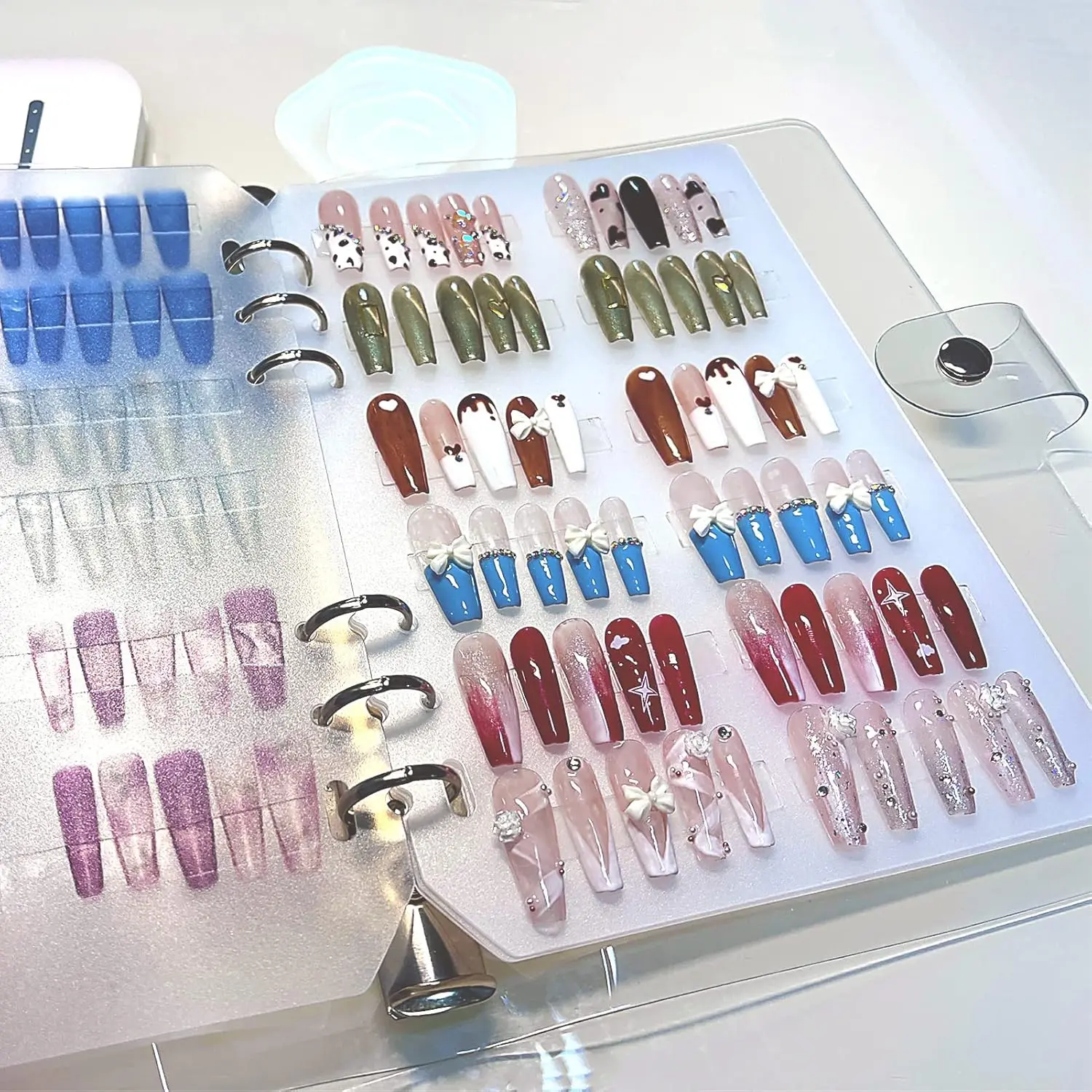Press-type Nail Storage Box, Pack of 10, Transparent Empty Press Nail Storage, Press Nail Packaging, Fake Nail Storage, Nail Display Book, Nail Salon Press Nail Storage Box, Nail Art Supplies