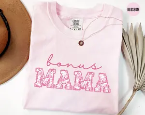 Bonus Mom Sweatshirt, Gift for Stepmom Sưeater, Toile De Joiuy Bonus Mom Tee Gift, Pink Mother's Day Gift, Step Mother Pullover Sweatshirt Top