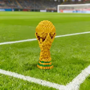 Gods Cup Building Blocks DIY Puzzle Toy, Creative Building Blocks, Trophy Series, Soccer Building Block, Desktop Art Decor for Display Cases/offices, Perfect for Holiday Gifts/party Decorations