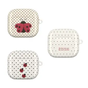 Aesthetic Ladybug Polka Dot AirPods Case | French Girl Style Earphone Cover | Cute Vintage Red & White Accessory