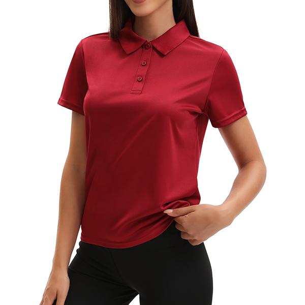 Veldtholos Women's Polo Shirts 5 Pack Short Sleeve 3 Buttons Collared Uniform Tops Moisture-Wicking T-Shirts for Work & Casual Wear