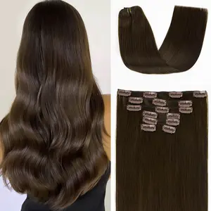 Clip In Hair Extensions Real Human Hair Darkest Brown Hair Extensions Clip Ins Dark Brown Clip In Hair Extensions Human Hair Brown Human Hair Extensions Clip In 120g 7pcsa fusion hair extension