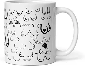 [Sale Up To 50%] Sale up to 50%, Free ship in USA, Funny Boob Mug Coffee Tea Cup Tits Gag Gift Humor Prank Novelty