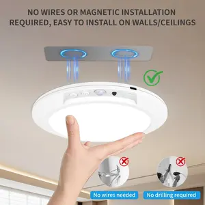 Rechargeable Motion Sensor Ceiling Light with Remote - Magnetic Wireless Ceiling Light Battery Powered for Closet Shower Stairs Shed Hallway Porch Patio ect