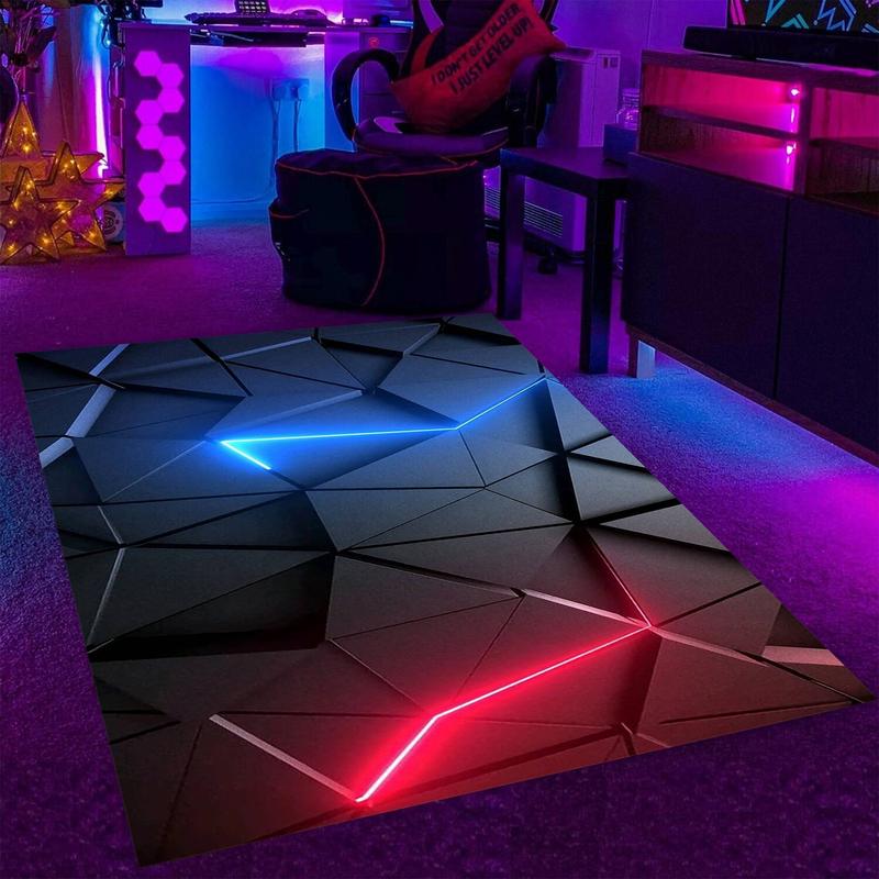 Neon Rug, Gamer Rug, Neon Design Rug, Neon Decor, Game Rug, Neon Colorful Rug, Neon Game Rug, E-Sport Rug, Neon Look Rug, Gaming Room Rug,