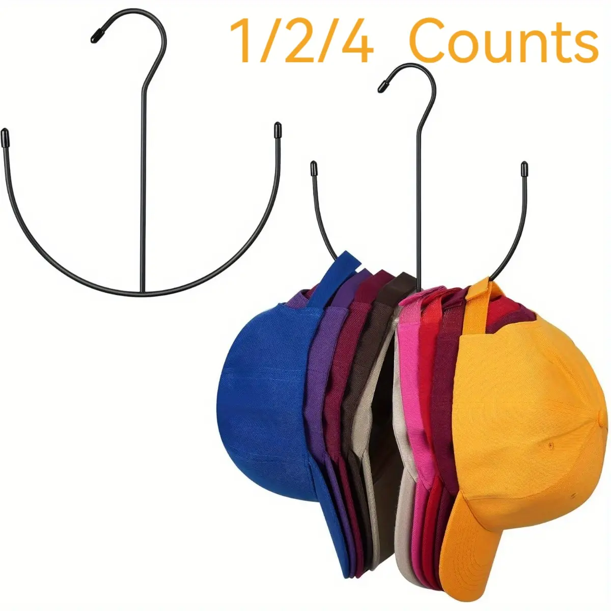 Hat Hanger, Hat Hanger Holder, Hat Stand, 1/2/4 Counts Hat Organizer, Belt Hanger, Belt Organizer, Bra Hanger, Space Saving Stainless Steel Multi-function Hat Organizer Rack, Home Organizer for Closet