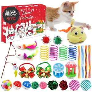 24pcs Christmas Cat Advent Calendar, Cute Surprise Toys for Pet, Perfect Holiday Gift for Cats and Pets, Best Playmate
