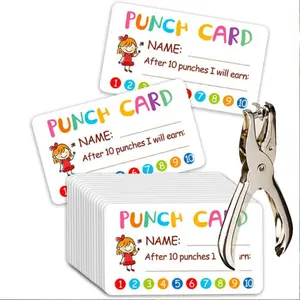 100pcs Motivational Punch Cards with Hole Puncher – Colorful Classroom Reward System for Students, Behavior Incentives, and Home Use – Fun and Effective Way to Encourage Positive Behaviors, Educational Incentives | Colorful Punch Cards | Paper Punch Cards