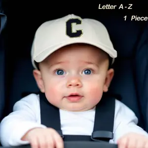 1 Piece Solid Color A-Z 26 Letters Classic Soft Baby Baseball Cap, Suitable For Infant Baby Toddlers Newborns Boys Girls , Snapback Cap Sun hat,Spring/Summer/Autumn/Winter(0-3Y）