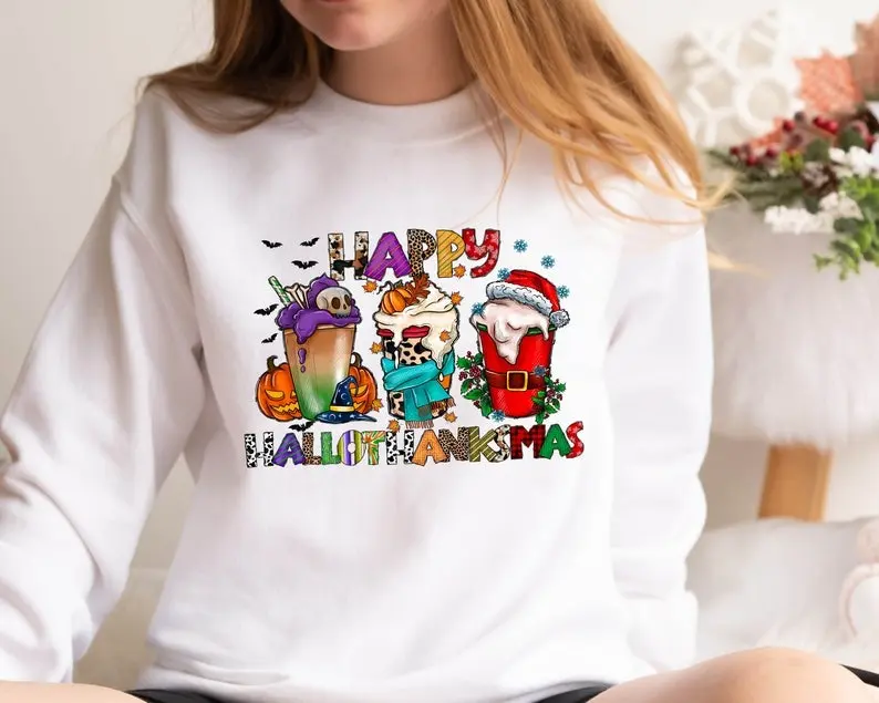 HalloThanksMas Shirt, Holiday Season Shirt, Holiday Gnome Shirt, Halloween Shirt, Thanksgiving Shirt, Christmas Shirt, Holiday Season Gift