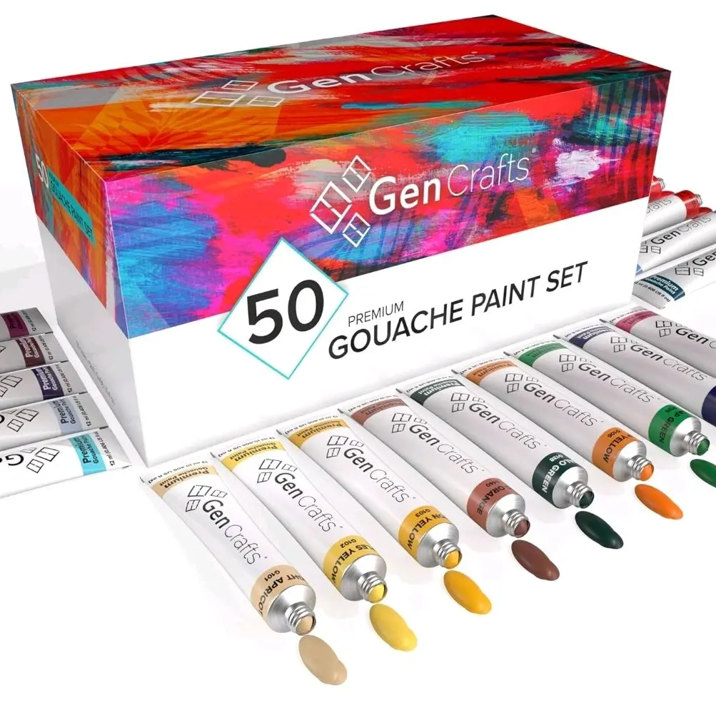 GenCrafts Water Color Paint Set 50 Count - Assorted Colors in Original Packaging