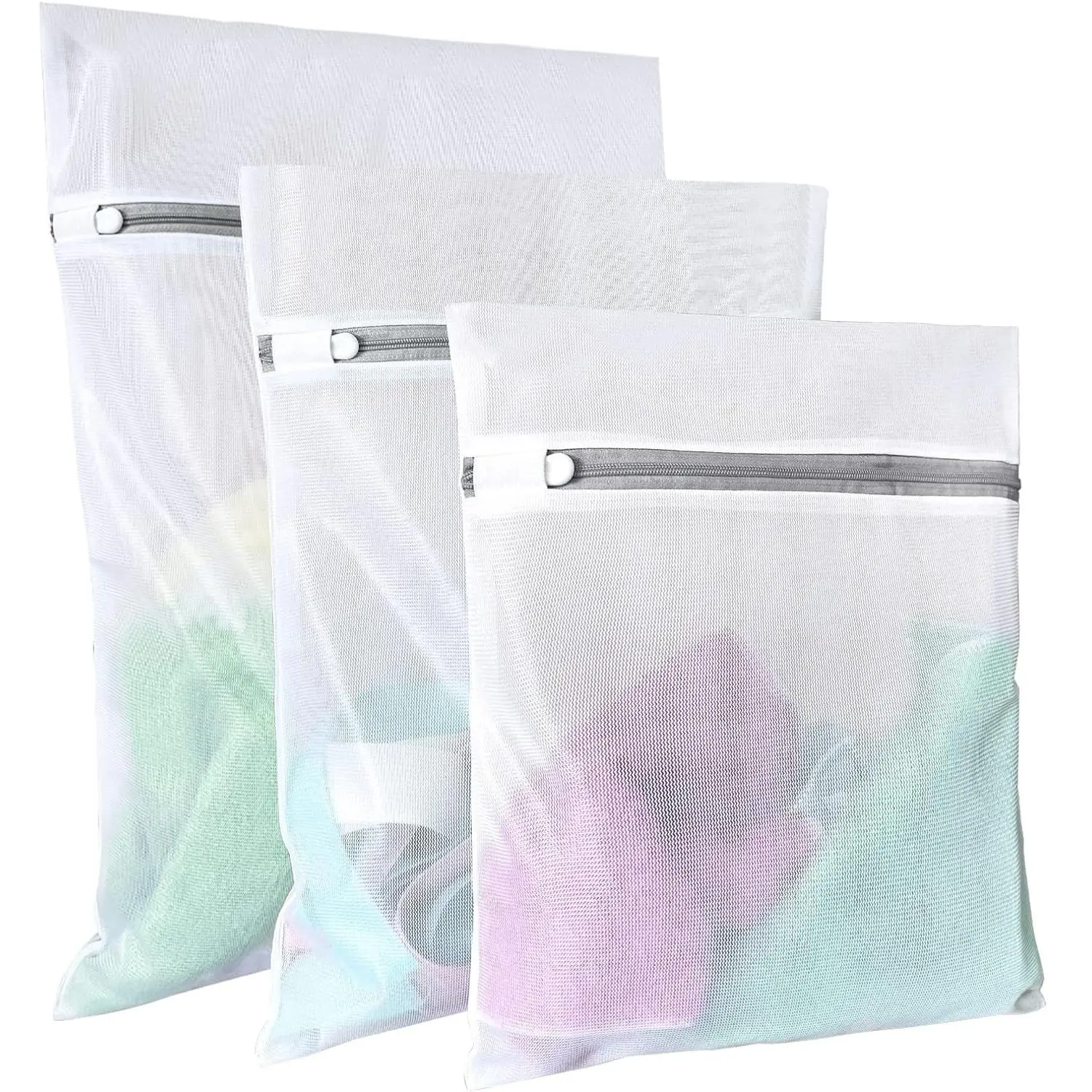 Durable Mesh Laundry Wash Bags Set of 3 for Delicate Clothes, Includes Large 16 x 20 Inches, Medium 12 x 16 Inches, Small 9 x 12 Inches, Essential Laundry Helper for Home, Laundry Accessory, Laundry Products