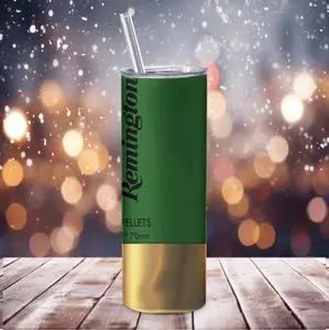 20 Ounce Insulated Stainless Steel Travel Mug Featuring Ammo Can Design with Spill-Proof Lid and Straw Perfect for Hot or Cold Beverages