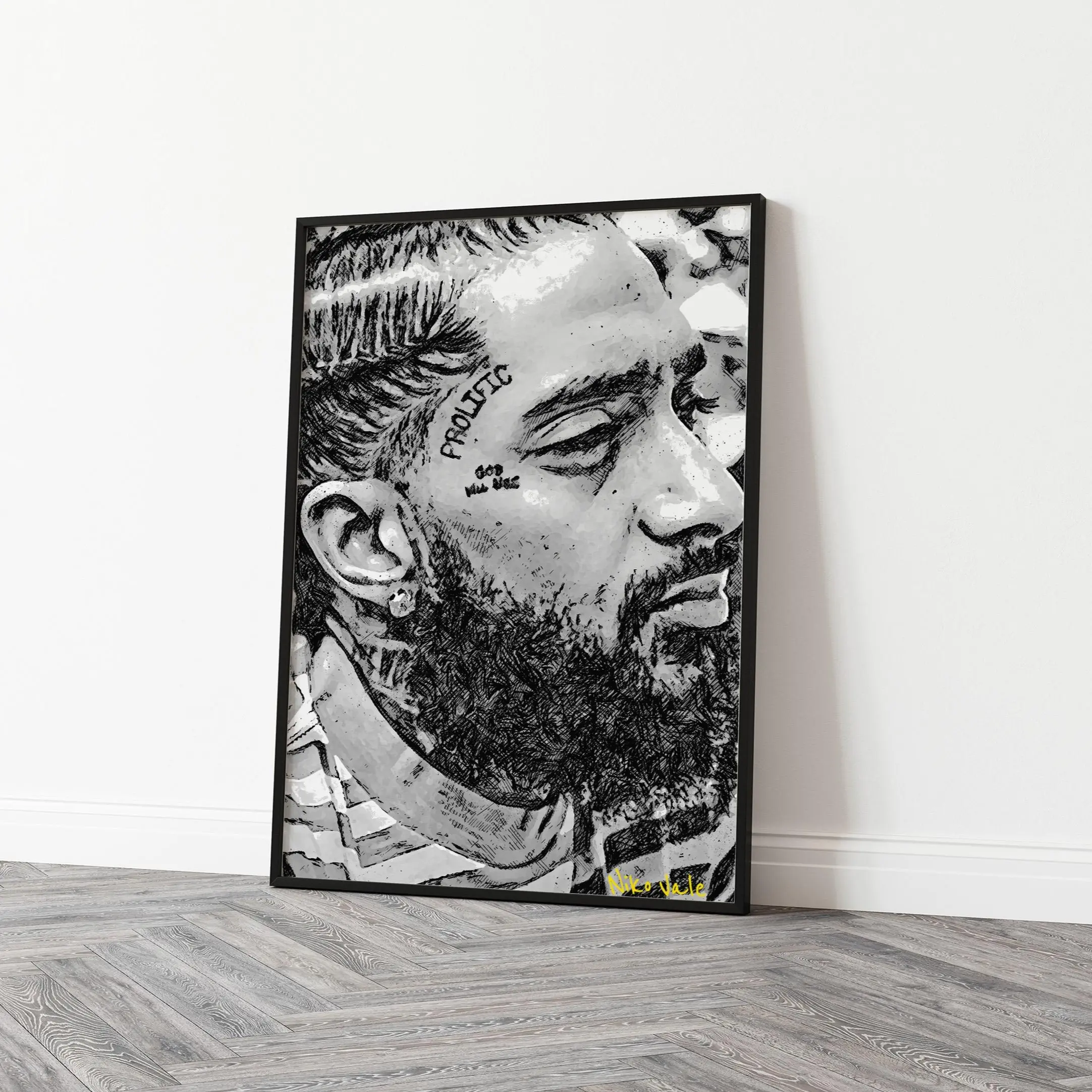 “The Marathon” – Nipsey Hussle Sketch Art Poster Print