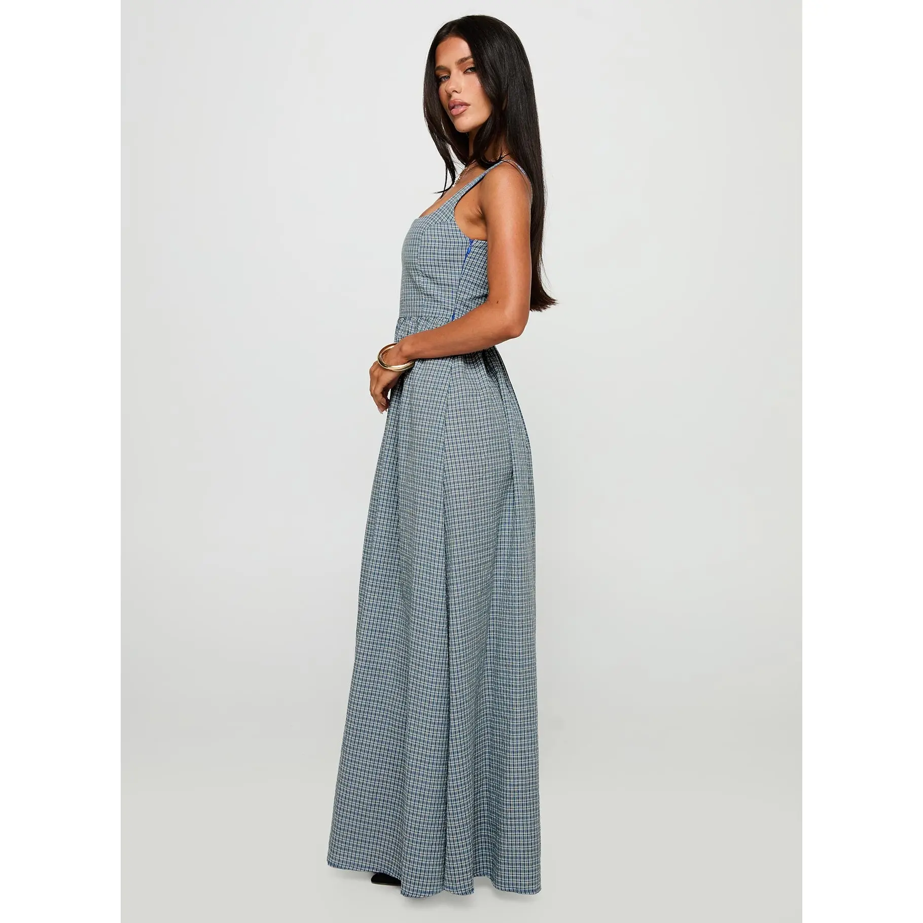 floral cut out maxi dress Draped Cut Out Backless Floral Maxi Dress, Blue / XS