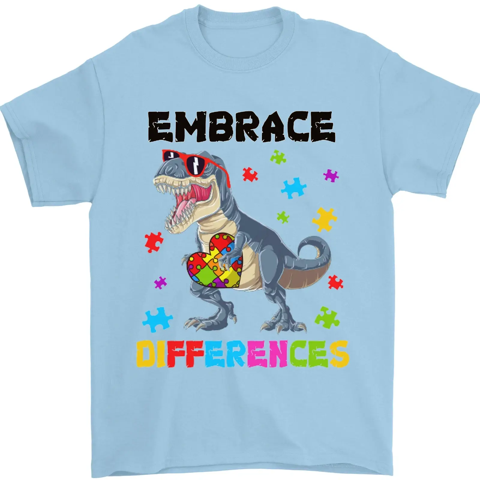 Embrace Differences T-rex Graphic T-shirt, Teacher Gift, Back To school shirt