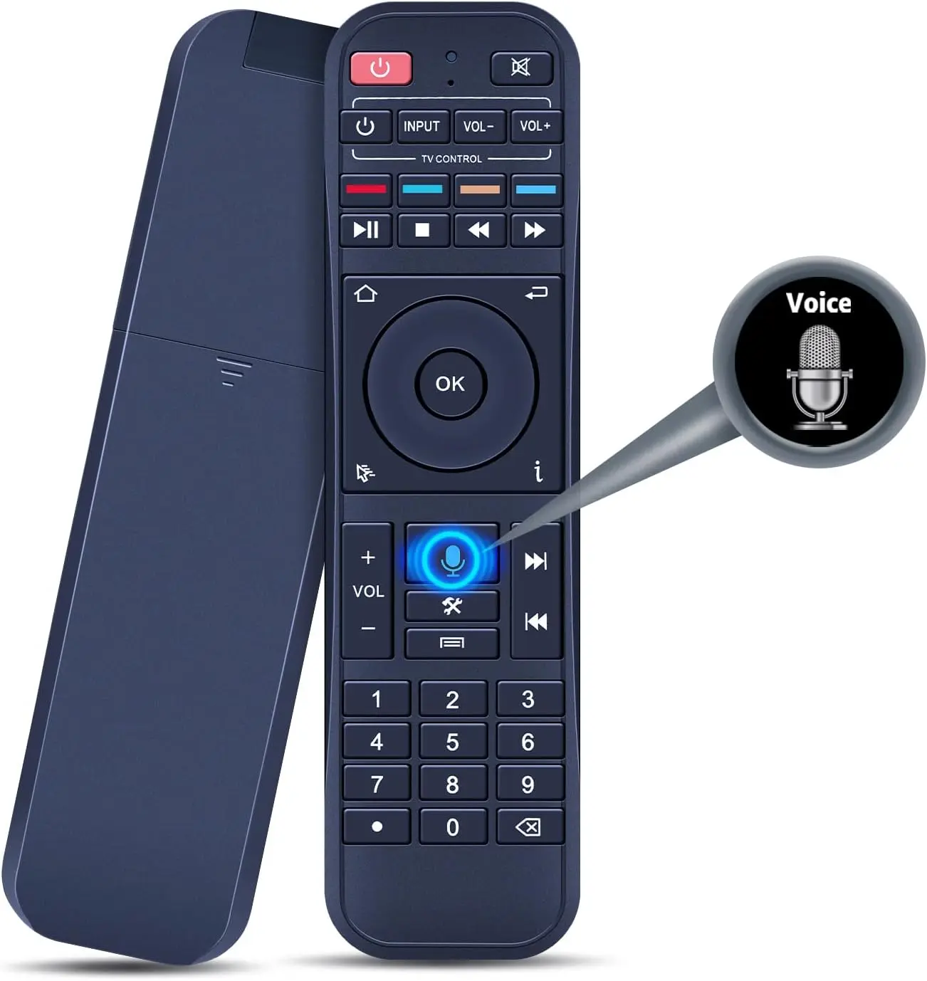 RC-200 Voice Remote Control Replacement for S5/S6/S7 Series, Wireless Remote with TV Control, Voice Search, Media Player Navigation & Numeric Keypad, Easy-Use Remote for Android TV Box