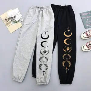 Salem Vibes Sweatpants, Crescent Moon & Stars Joggers, Witch Aesthetic Streetwear Pants, Spellbound Vintage Witch Sweatpants, Celestial Witchy Lounge Joggers