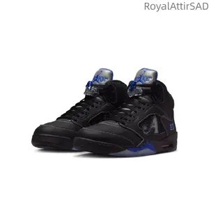 Black retro anti-slip and wear-resistant retro basketball shoes for men