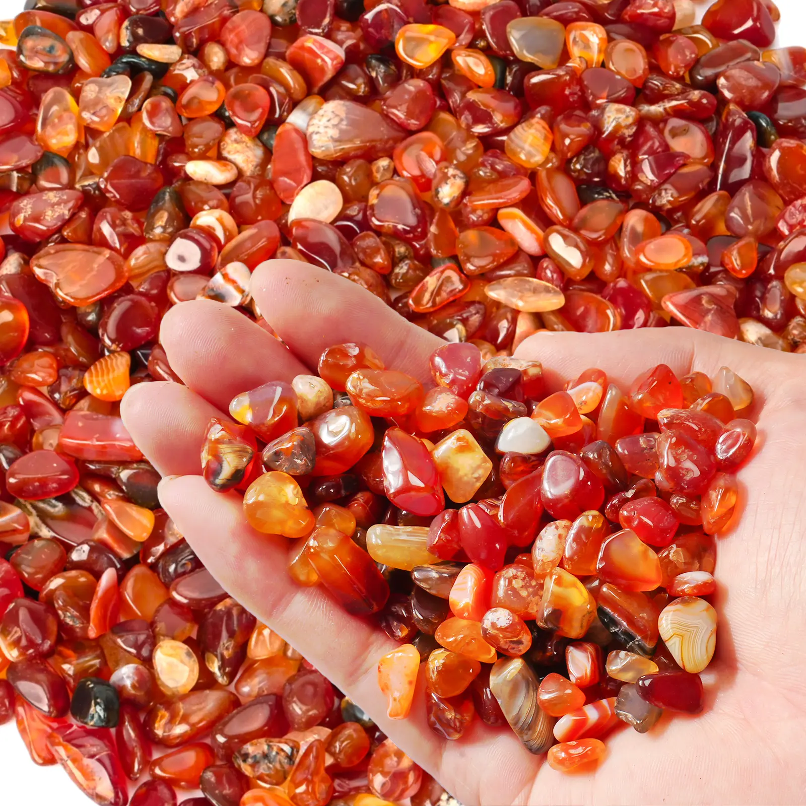 Polished Pinkish Red River Pebbles (3 LB-18 LB) - Garden Decorative Rocks to Enhance Garden, Small Gravel Stones for Indoor Plants, Aquariums, Fish Tank