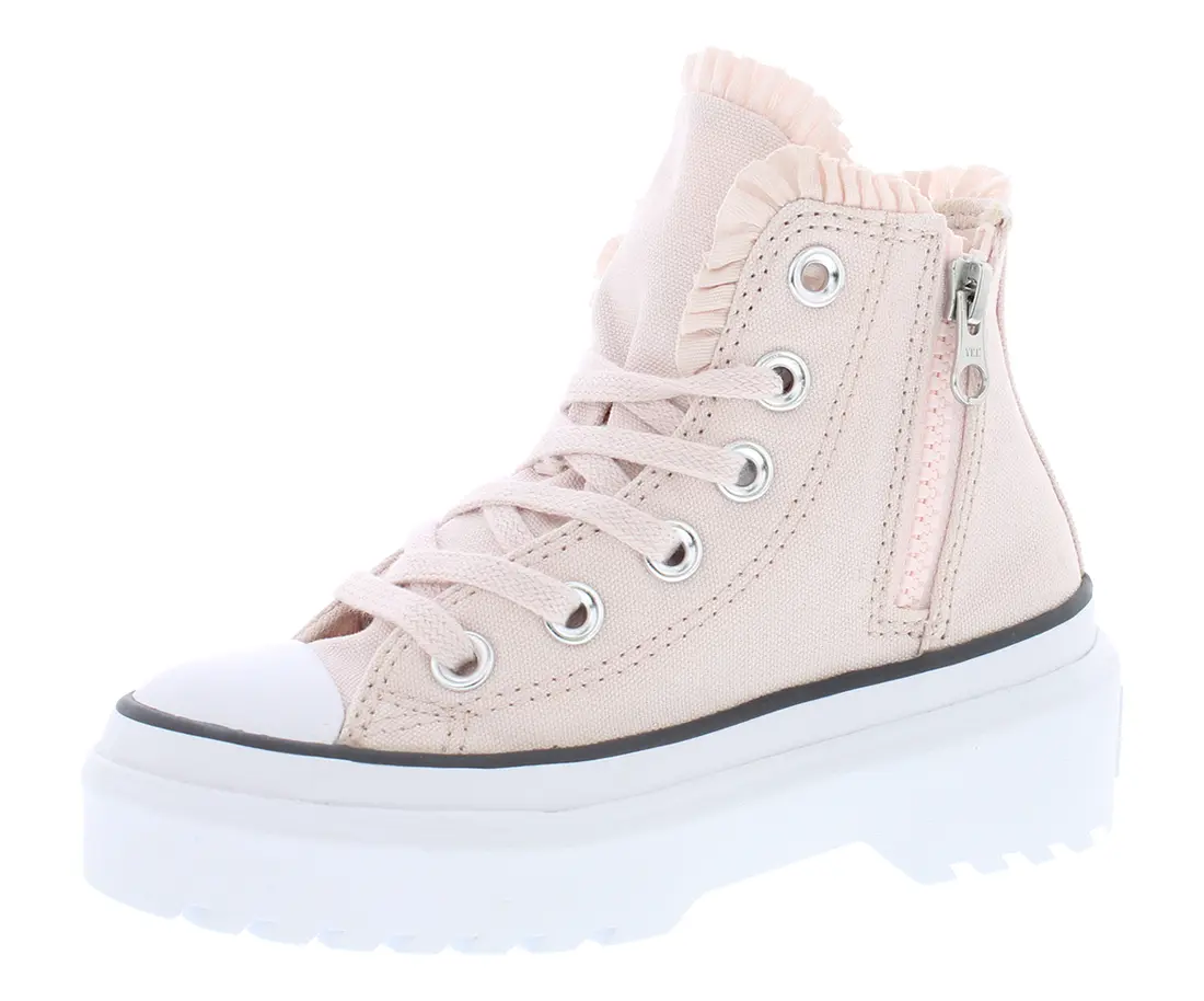 Converse Girls' Chuck Taylor All Star Canvas High Top Sneakers, Kids Size, with Lugged Platform Sole, Laces, Lift High, Shoes