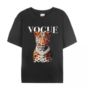 Fashion Leopard Graphic Tee Tshirt   Casual Womenswear Streetwear