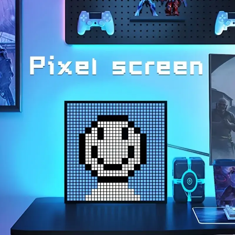32x32 Smart LED Pixel Display, Programmable Pixel Art Display with APP Control, Creative Animation, Funny Text & Digital Clock, Light Up Your Space Desktop/Wall Room Decoration Gaming Accessory