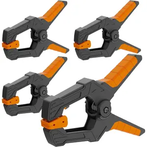 6 inch Spring Clamps Heavy Duty, 4-Pack Large Clamps for Woodworking Work, Fixing Backgrounds, and Photography DIY, Among Others. 3.35 Inch Mouth Opening.