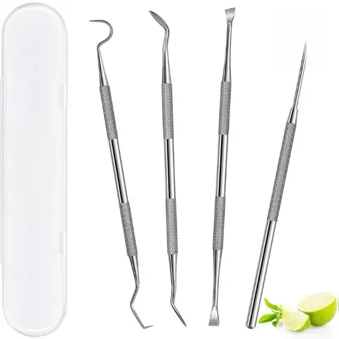 [New Deal] Stainless Steel Dental Care Kit - Professional Teeth Cleaning Tools with Storage Box, Single Item Dental Pick & Tooth Scraper for Tartar Plaque Removal (Dentist & Personal Use)