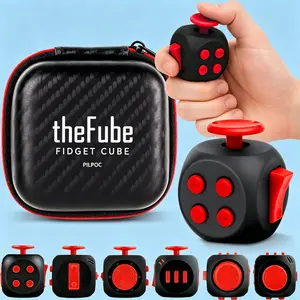 Premium 6-Sided Fidget Infinity Cube Stress Relief Sensory Toy for Kids & Adults - Dual Silent & Audible Modes, Focus-Boosting, Portable with Protective Carry Case
