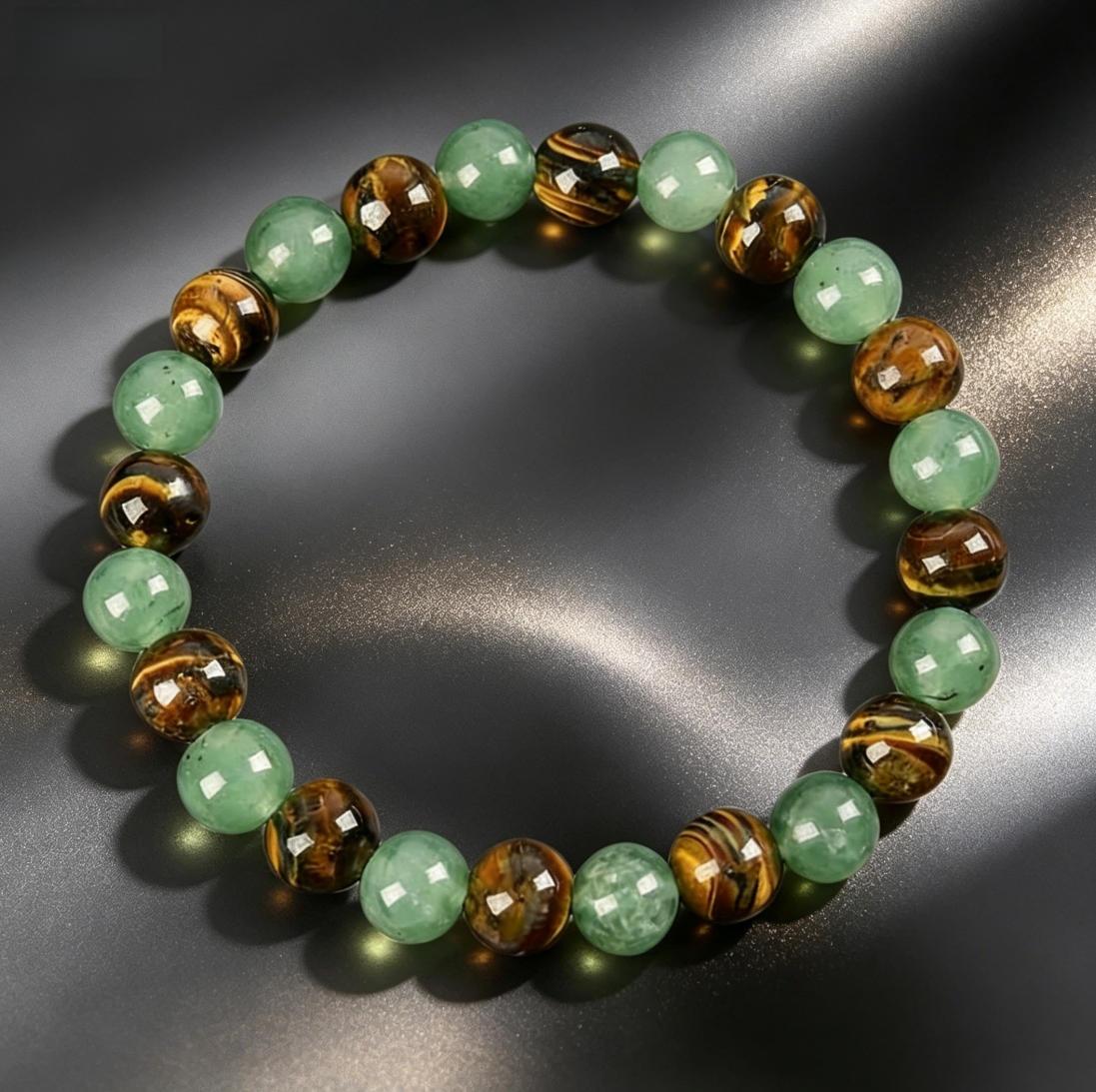 Money Attraction Necklace With GreenAventurine & Tiger Eye Pendant Healing Crystal Stone ，Anniversary, Vacation &Theme Parties Jewelry Charms Abundance Crystal bracelet，Long Chain，Sweater chain，Ideal Gift Jewelry for Men and Women, Can be used as a gift