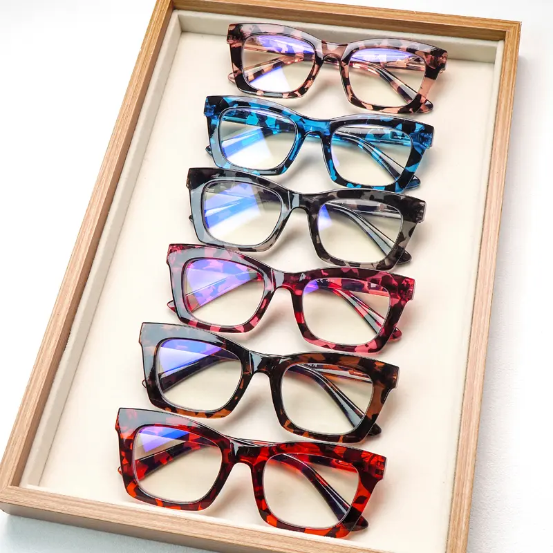 6pcs Women's Anti-Blue Light Reading Glasses Stylish Retro-Print Frames Exude Charm Spring Hinge Design With Durable Lenses Perfect For Daily Wear, Outings, And Work