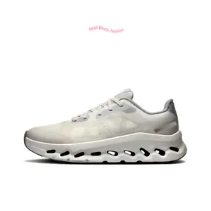 Light Gray Semi-Transparent Techwear Cushioned Shoes, Seamless Upper with Hollow Cloud Midsole Design