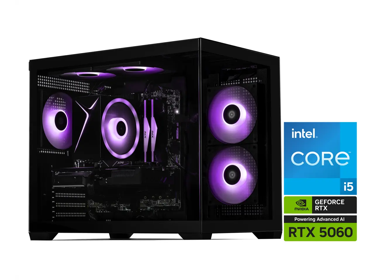 STORMCRAFT Gaming PC SIRIUS Intel Core i5-14400F NVIDIA GeForce RTX 5060 – AI Powered 32GB DDR5 6000MHz RGB 1TB NVMe SSD 650W PSU Windows 11 Home - SI1440FCB-560N1