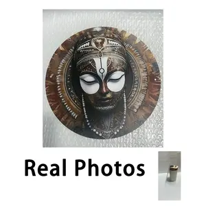 Vintage Tribal Style African Decor Aluminum Art Painting, 3D Beaded Border Wall Hanging, Decorative Wall Art, Suitable for Bars and Office Signs