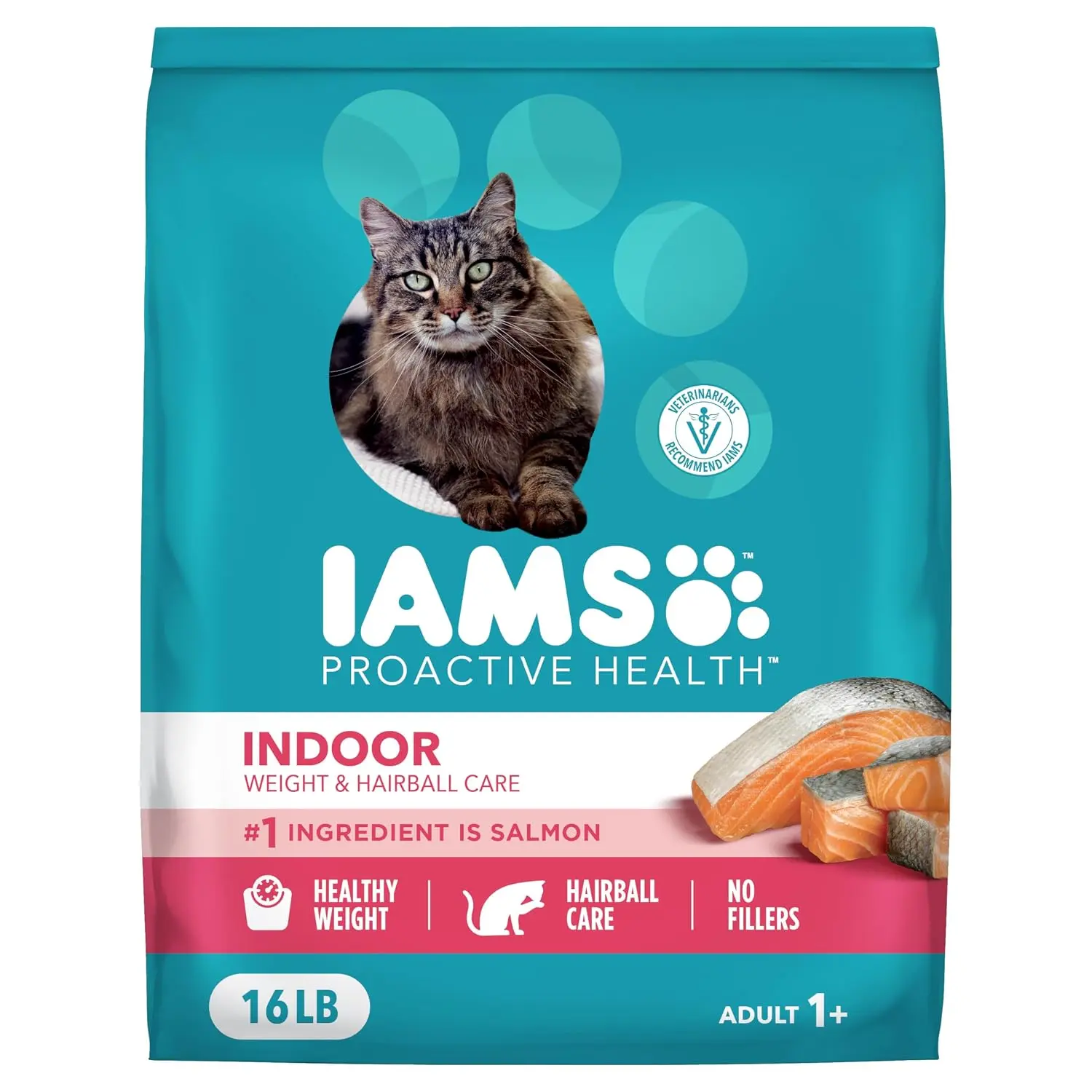 IAMS Proactive Health Dry Cat Food, Indoor Weight and Hairball Care Cat Food Dry Recipe, with Real Chicken in Every Bite, 7 lb. Bag