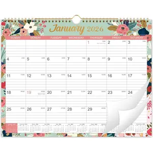 2026 Calendar - 2026 Wall Calendar, Jan 2026 - Dec 2026, 2026 Wall Calendar 12 Month, 15" x 11.5", -Wire Binding, Julian Dates, Large Block, Notes, To-do List, Thick Paper,  for Organizing - Floral