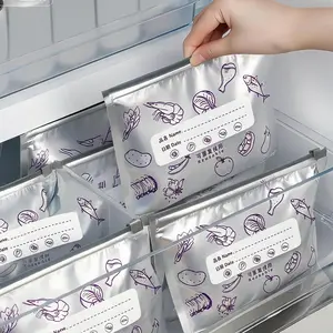 90-Pack Thick Reusable Aluminum Foil Storage Bags, 2026 New Airtight Resealable Vacuum Zipper Pouches with Label & Zip Lock for Kitchen Food, Vegetable, Fruit