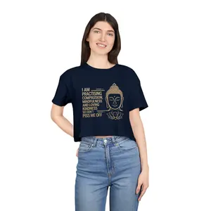 Compassion Mindfulness Buddha Crop Tee | Spiritual Zen Lotus