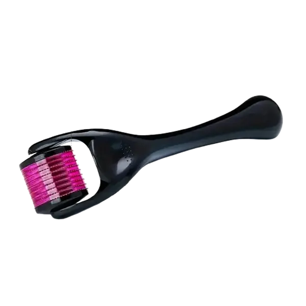 Professional 0.25mm 540 Titanium Microneedle Roller - Manual Massage Tool for Adults' Facial & Back Precise Relaxing Skincare, Stress Relief Beauty & Body Care with Comfortable Black Design