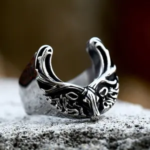 GTHIC Stainless Steel Christmas Elk Animal Ring For Women Cute Jewelry For Daily Wear